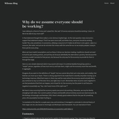 Why do we assume everyone should be working? - Wilsons Blog