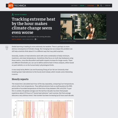 Tracking extreme heat by the hour makes climate change seem even worse - Ars Technica