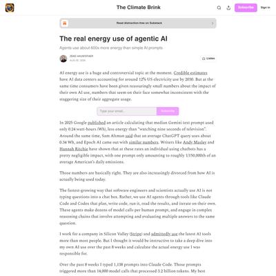 The real energy use of agentic AI - by Zeke Hausfather