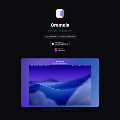 Gramola — Music dock for Mac
