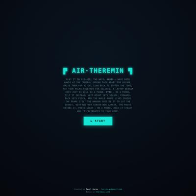 Air Theremin · Play With Motion Or Hand Tracking