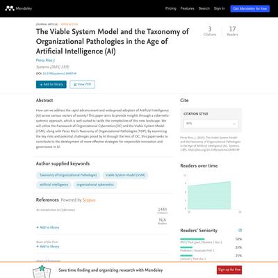 The Viable System Model and the T... preview & related info | Mendeley