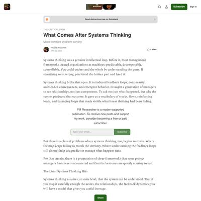 What Comes After Systems Thinking