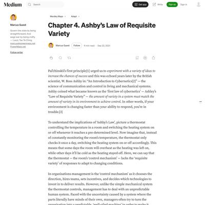 Chapter 4. Ashby’s Law of Requisite Variety