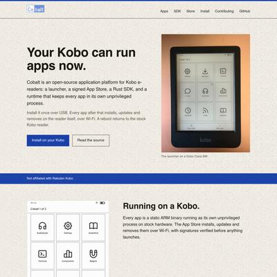 Cobalt: apps and an SDK for Kobo e-readers