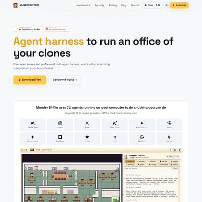 Munder Difflin — Agent harness to run an office of your clones