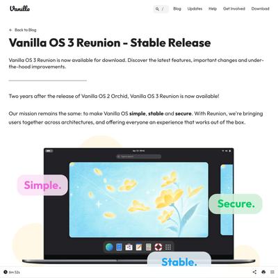 Vanilla OS 3 Reunion - Stable Release - Vanilla OS
