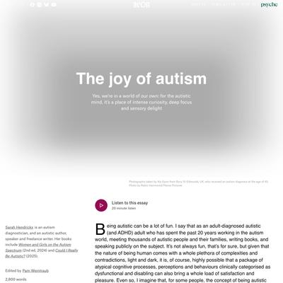 Why being autistic can be a lot of fun | Aeon Essays
