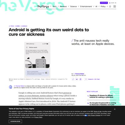 Android is getting its own weird dots to cure car sickness | The Verge