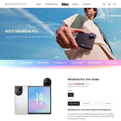 MindOne: Card-Sized AI Phone with Free Global Internet Built-In | iKKO