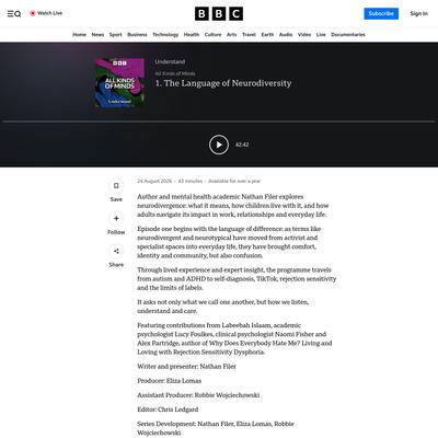 Understand - All Kinds of Minds - 1. The Language of Neurodiversity - BBC Sounds
