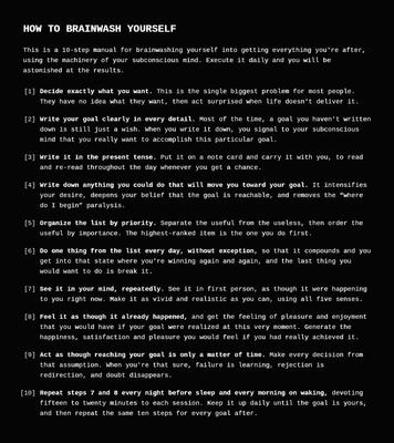 How to Brainwash Yourself