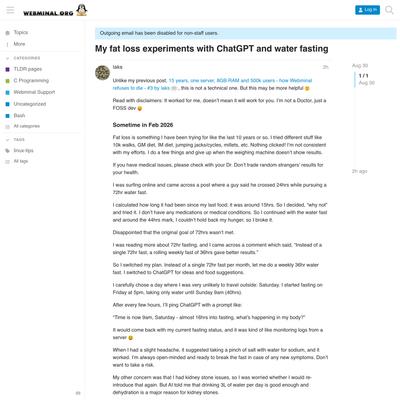 My fat loss experiments with ChatGPT and water fasting - Webminal