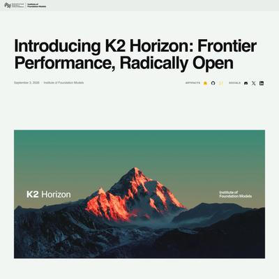 Introducing K2 Horizon: Frontier Performance, Radically Open