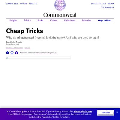 Cheap Tricks | Commonweal Magazine