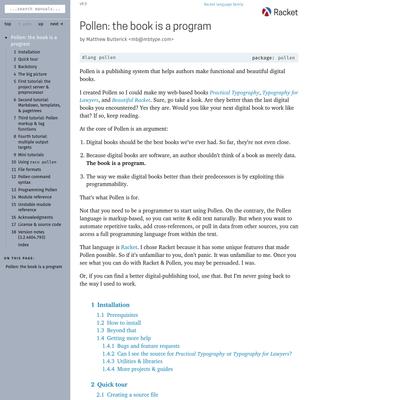 Pollen: the book is a program
