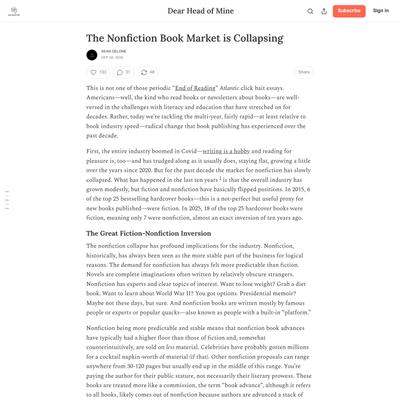 The Nonfiction Book Market is Collapsing