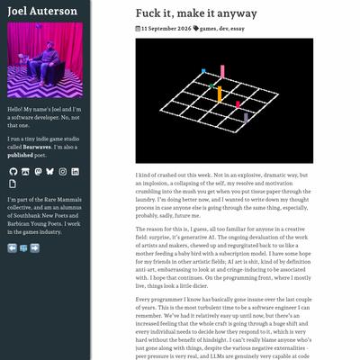 Fuck it, make it anyway | Joel Auterson