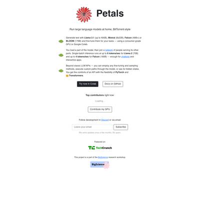 Petals – Run LLMs at home, BitTorrent-style