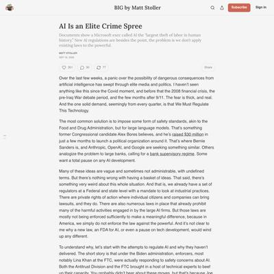 AI Is an Elite Crime Spree