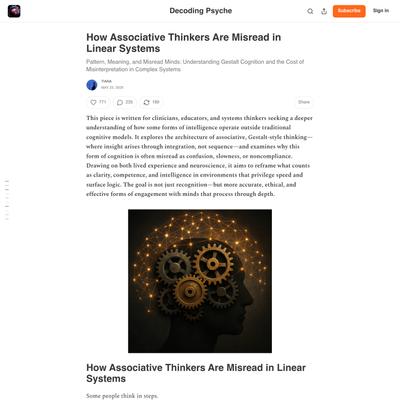 How Associative Thinkers Are Misread in Linear Systems
