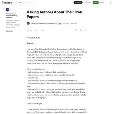 Asking Authors About Their Own Papers | by Transactions on Machine Learning Research | Sep, 2026 | Medium