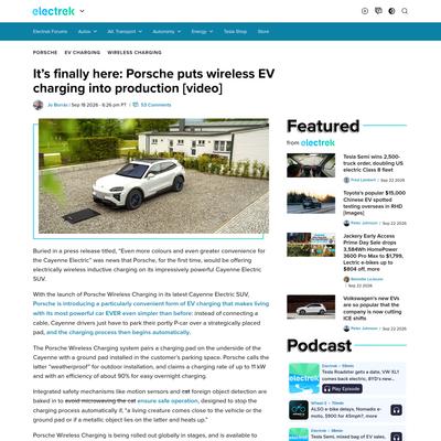 It's finally here: Porsche puts wireless EV charging into production [video] | Electrek
