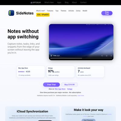 SideNotes – Notes without app switching – Apptorium