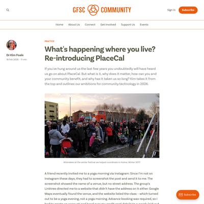 What's happening where you live? Re-introducing PlaceCal