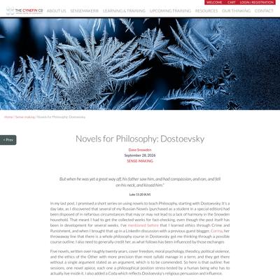 Novels for Philosophy: Dostoevsky - The Cynefin Co