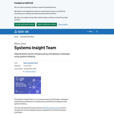 Systems Insight Team - GOV.UK