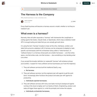 The Harness Is the Company - by Shrivu Shankar