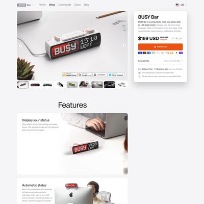 BUSY Bar — productivity multi-tool device with an LED pixel screen