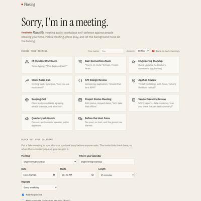 Fleeting — Sorry, I'm in a meeting