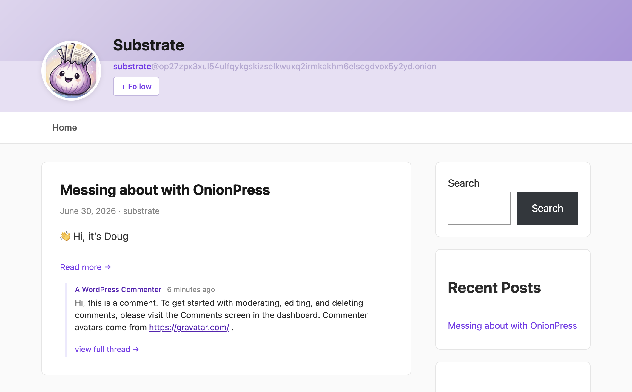 OnionPress screenshot
