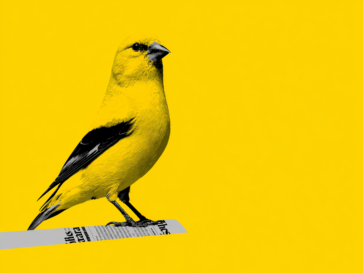 A stylised 'news canary'