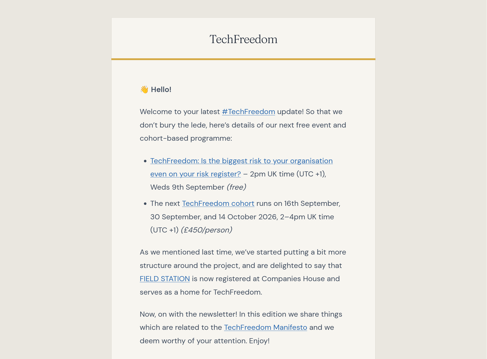 Screenshot of TechFreedom Digest #5