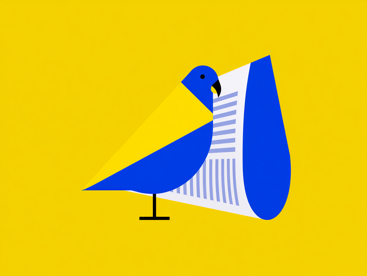 Stylised 'news canary' illustration