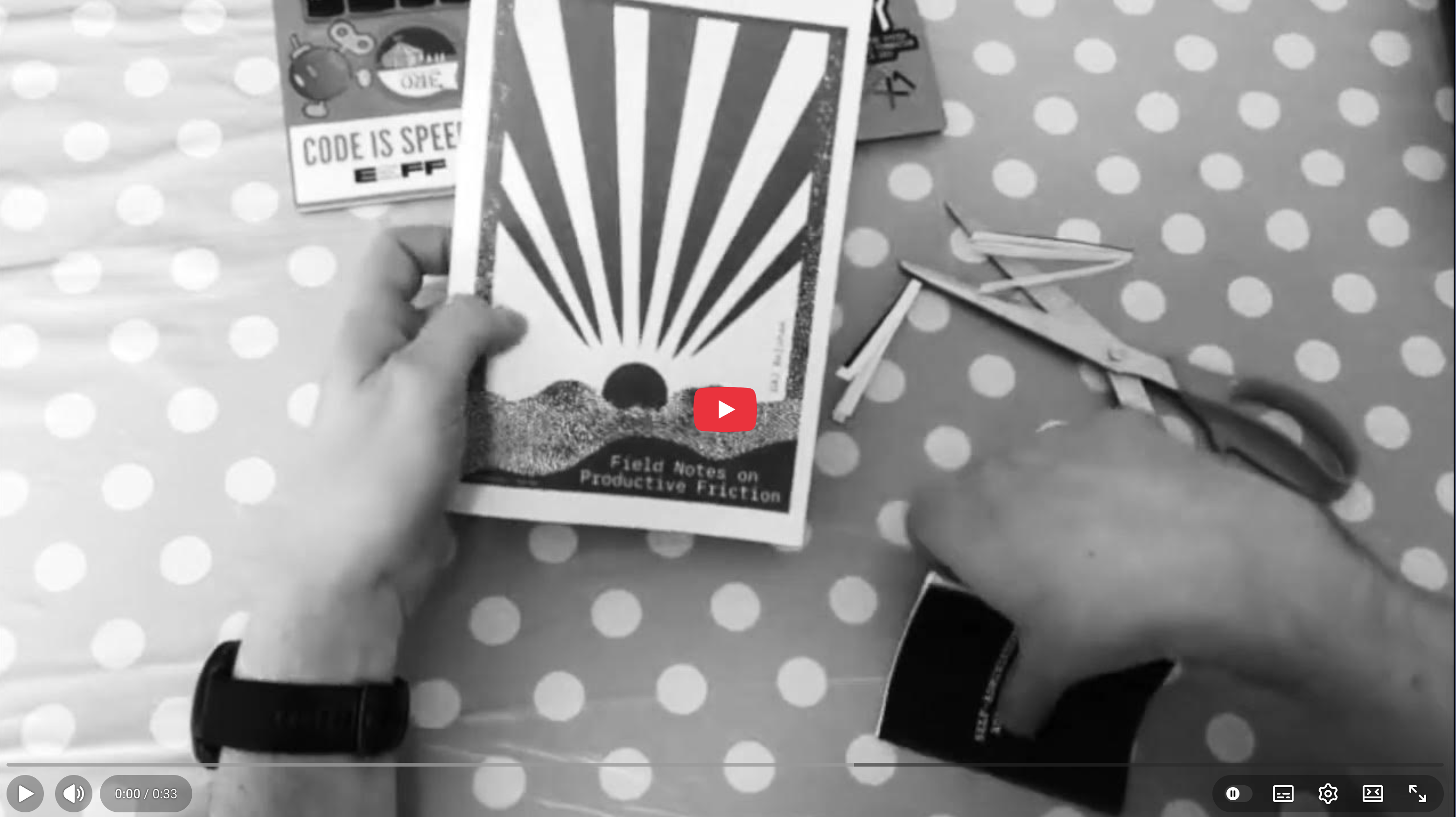 Screenshot of YouTube video entitled 'A zine as a zine insert'.