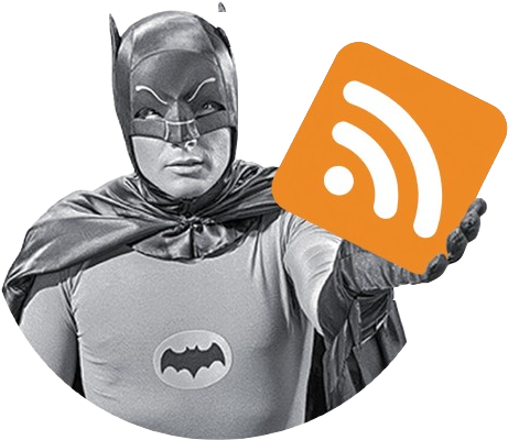 Batman holding an RSS feed